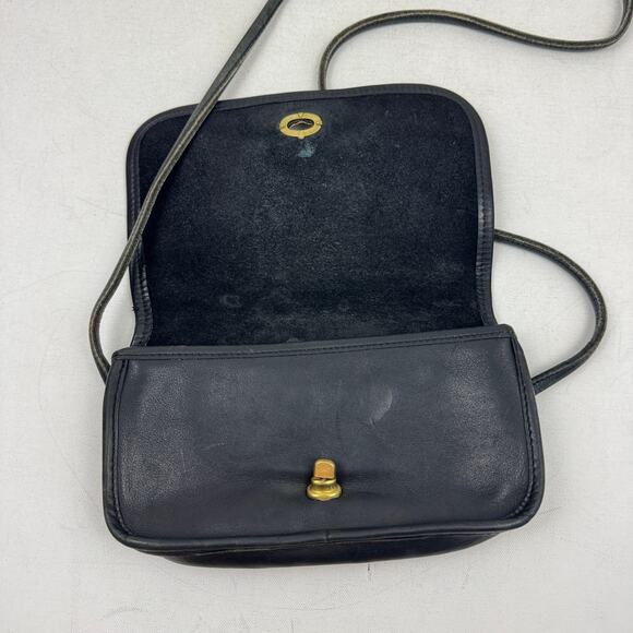 VTG Coach 9375 Dinky Crossbody Bag Black Leather USA Made - Picture 7 of 9